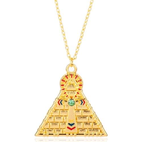 Dongsheng Egyptian Pyramid Necklaces for Women Gold Eye Of Horus Jewelry Egypt Eye Amulet/Hieroglyphic for Women Men Gift -30