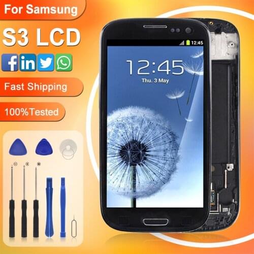 HH Promotion 4.7Inch I9300 Lcd For Samsung Galaxy S3 Lcd Screen Touch Digitizer Assembly I9301 I9305 I747 Display