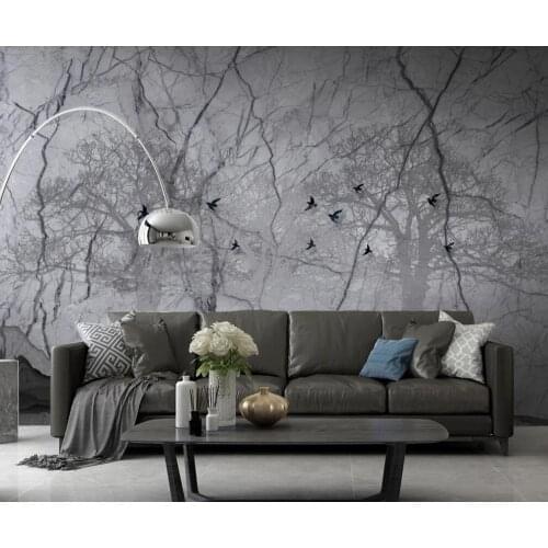 Customized 3D mural wallpaper hd gray large board stone marble background wall decoration painting
