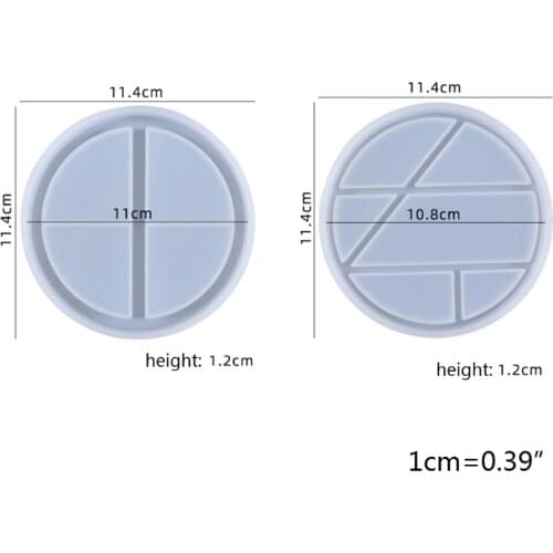 Crystal Epoxy Resin Mold Round Coaster Cup Mat Placemat Small Accessories Storage Tray Silicone Mould DIY Crafts Tool U90F