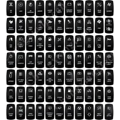 Custom DIY 12V 24V Marine Grade Boat Car RV Rocker Switch 3 Pin ON OFF SPST Waterproof IP66 White LED Light