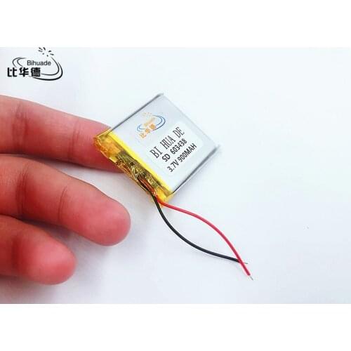 Li-po 3.7V,900mAH,[603438] Polymer lithium ion / Li-ion battery for voice recorder pen,smartband,smart watch;,mp3