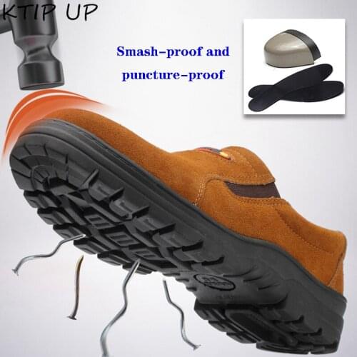 Mens Breathable Steel Toe Cap Safety Shoes Men Outdoor Anti-smashing Puncture-Proof Anti-slip Construction Boots Work Shoes