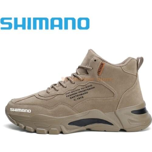 Shimano Men Sport Shoes Outdoor Hiking Fishing Shoes Mens Waterproof Hiking Shoes Plus Non-slip Wear-resistant Fishing Shoes