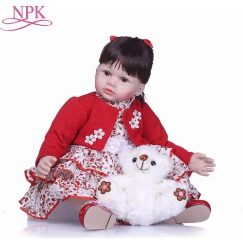 NPK 22Inch Dolls 55cm Soft Silicone Baby Reborn Dolls With Cotton Body Lifelike Doll Reborn Babies Toys for Girl