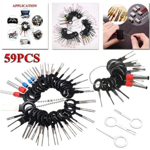 59Pcs Automotive Plug Terminal Remove Tool Set Key Pin Car Electrical Wire Crimp Connector Extractor Kit Stylus Car Accessories
