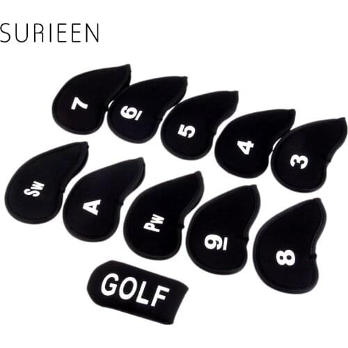 11Pcs/Set Neoprene Golf Club Iron Head Covers Headcovers Protect Set With Numbers For All Brands And Sizes Iron Golf Club Heads