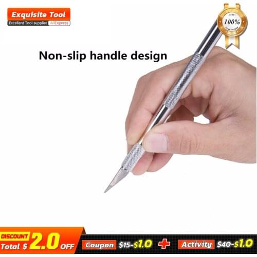 Non-Slip Metal Scalpel Knife Tools Kit Cutter Engraving Craft Knives Pen Cutter for PCB Repair DIY Tool