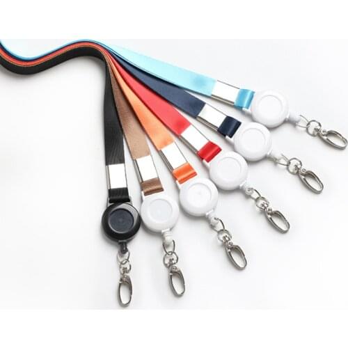 Staff Salesmen Work Card Holder Lanyard ID Card Neck Hanging Strap Rope Retractable Badge Reel