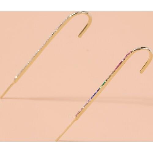 2020 Fashion Long Gothic Rhinestone Inlay Unusual Womens Earrings Girls Simple Circle Stud Ear Jewelry Gifts Earring for Women