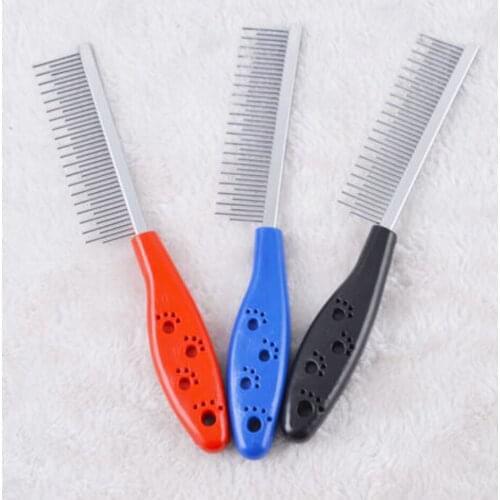 Pet Dog Cat Metal Double Row Teeth Brush Grooming Hair Comb Rake Tool Useful