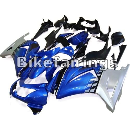 Blue and Silver Lowers Motorcycles Fairing Kit For EX250R / Ninja 250 2008 2009 2010 2011 2012 ABS Injection Cowlings