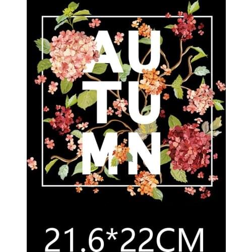 Flower iron-on transfers for clothing thermal stickers iron on transfer for clothes patch ironing stickers for clothes hoodie