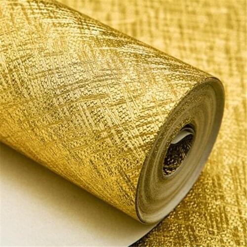 Beibehang gold foil silver wall embossed grid roof ceiling trough porch KTV club gold waterproof wallpaper papel de parede