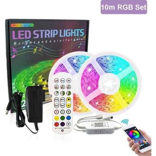 10M 5050 Led Strip RGB DC 12V Flexible Tape Led Ribbon Led Strip Light 18LEDs/m With 24Keys Phone Bluetooth APP For Christmas