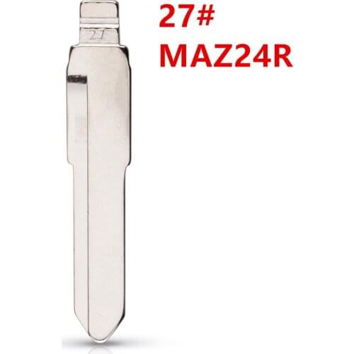 10pcs 27# MAZ24R Metal Uncut Blank Flip Remote Key Blade For Mazda M3 M5 M6 for keydiy KD xhorse VVDI JMD