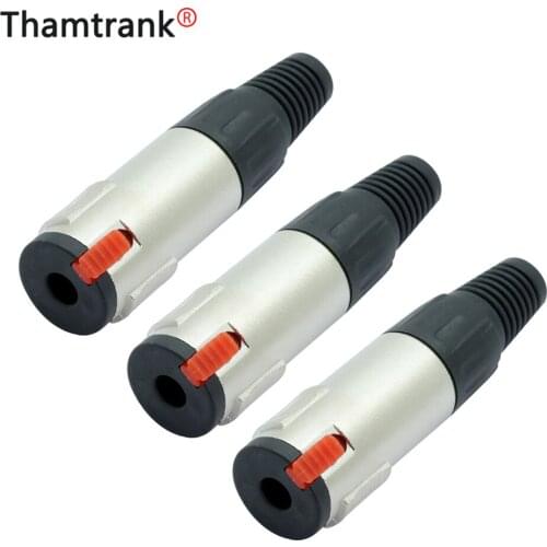 10pcs/lot 6.35mm Stereo Jack 1/4 inch TRS Female connector Microphonne MIC Cable Wire Connector with Locking