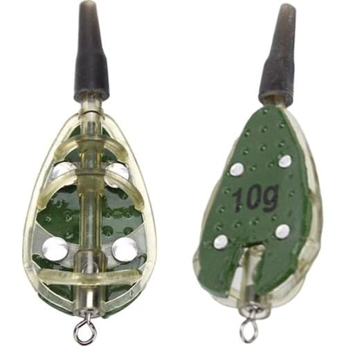 2 lot Ground Bait Bowl Bucket Inline Method Feeders Mould Fishing Bait Cage Fishing Tools