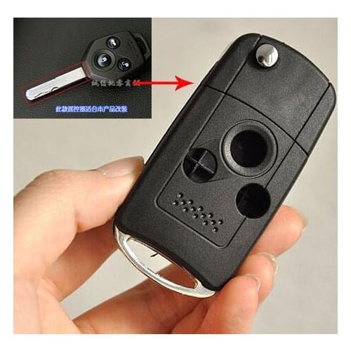 3 Buttons Modified Folding Flip Remote Key Shell for Subaru Forester Legacy Car Key Blanks Case