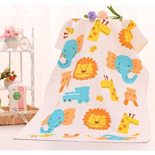 Baby Bath Breathable Towel Kids Blanket Newborn Muslin Squares Washcloth Cartoon Baby Bathrobe Soft Towels Baby Security Blanket