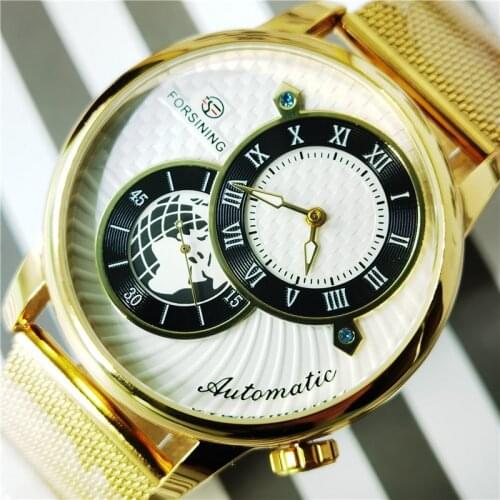 Forsining Second Dial Design Sport Watch Stainless Steel Waterproof Automatic Mechanical Watches Luminous Hand Relogio Mecanico