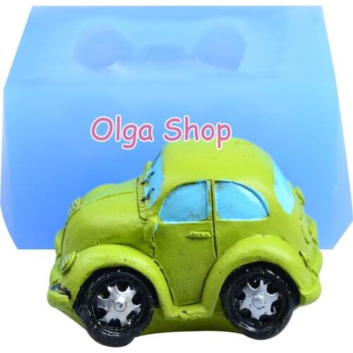 FYL709 3D Car Silicone Mold Candy Chocolate Cupcake Topper Resin Polymer Clay Boy Birthday Party Candle Soap Jewelry Pendant