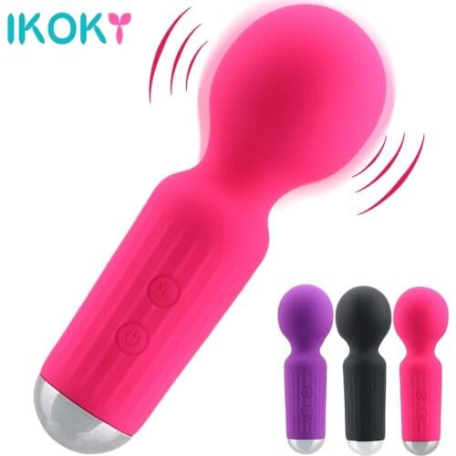 IKOKY 20 Modes Mini AV Stick Magic Wand Vagina Clitoris Stimulator G-spot Massager Sex Toy For Women Dildo Vibrators Masturbator