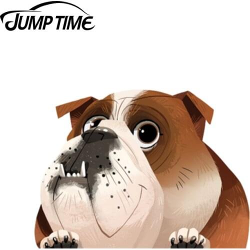 JumpTime 13cm x 9.6cm English Bulldog Cool 3D Animal Car Sticker Window Bumper Waterproof Decal Motorcycle Car Styling