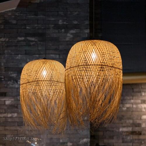 Chinese bamboo pendant lights Creative Hang lamps led lights for home nordic dining Room pendant Lamp fixture loft style decor