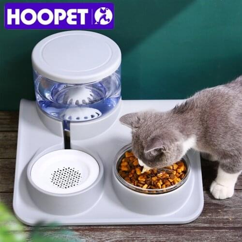 HOOPET 1.8L Pet Automatic Feeder Bowl for Dogs Cat Drinking Water Bottle Kitten Bowls Slow Food Feeding Container Pet Supplies