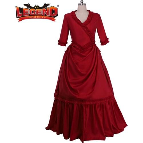 Cosplay legend Bram Stokers Dracula Mina Harkers Cosplay Costume Medieval Women Vampire Red Ball Gown Custom Made H001