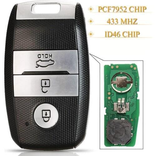 Kutery 5pcs 3 Buttons Flip Folding Smart Remote Car Key Fob 434Mhz ID46 Pcf7952 Chip For Kia K5 FCC:95440-3W600