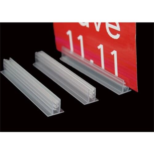 PVC grip clip strip foam tape POP extrude clip KT board label card holder shelf advertisiting sign snap construction display