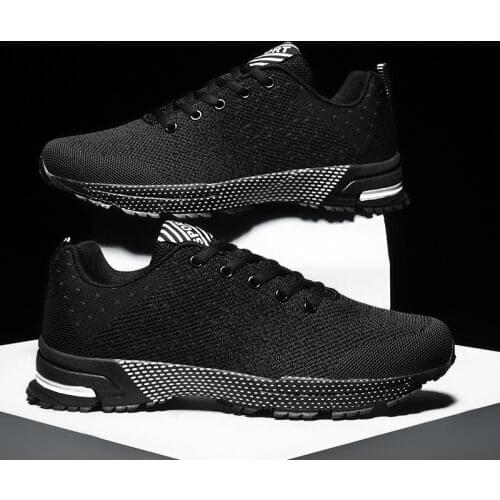 Mens fashion sneakers men 2021 mens mesh breathable running shoes flying woven breathable low-top casual shoes