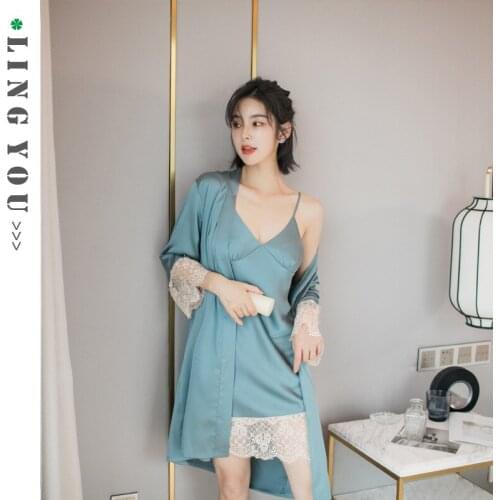 Camisole Viscose Pajamas Womens Summer New Style Sexy Nightgown with Chest Pad Nightgown Piece Silk Thin Home Wear