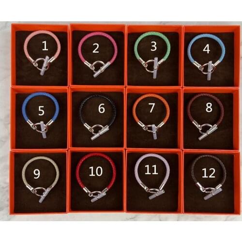 New Hot Brand Pure 925 Sterling Silver For Women H Circle lock Bracelet real leather Party Bangle Jewelry