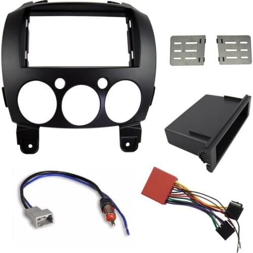 Single Din/Double Din Car Dash Mount Kit Harness Antenna for Mazda 2,Demio 2007+ Console DVD Panel Plate Facia Fascia Trim Bezel