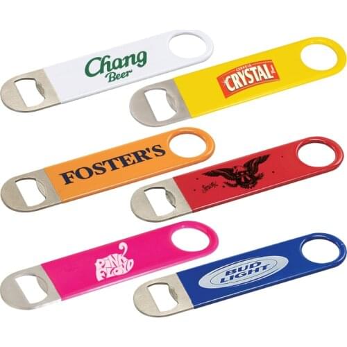 Custom Printed Vinyl Wrapped Paddle Bottle Opener Customized Logo Promotional Gift Steel Bar Blade Bartender Speed Bottle Opener