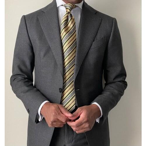 Jacket+Pants) England Style Dark Gray 2 Piece Groom Tuexdos For Wedding Formal Prom Suit Party Evening Blazer Custom Made