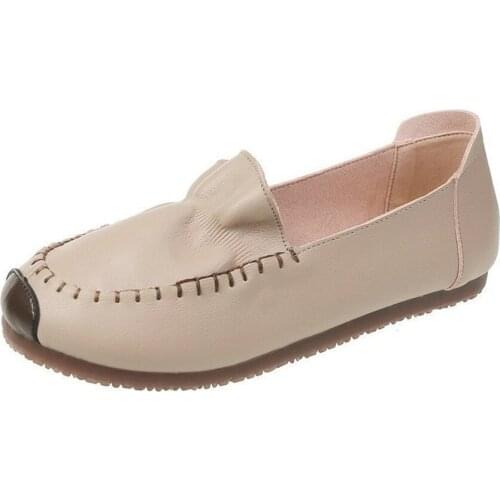 Casual Comfortable Soft-soled Womens Shoes 2021 Spring and Autumn New Shallow Mouth Lotus Leaf Flat Shoes Women