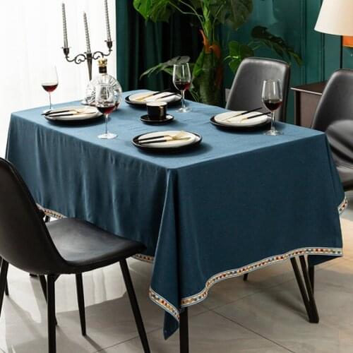 Nordic INS Stripe Cotton And Linen Tassel Tablecloth Modern Simple And Fresh Home Rectangular Tablecloth Tea Table Cover Towel