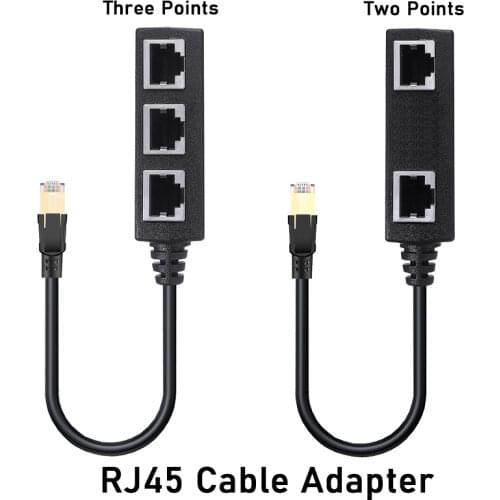 RJ45 1 to 3 1 to 2 Port Ethernet Cable Splitter Connector Network Adapter Ethernet Socket Extender for Cat 8 Cat 7 Cat 6 Cat 5
