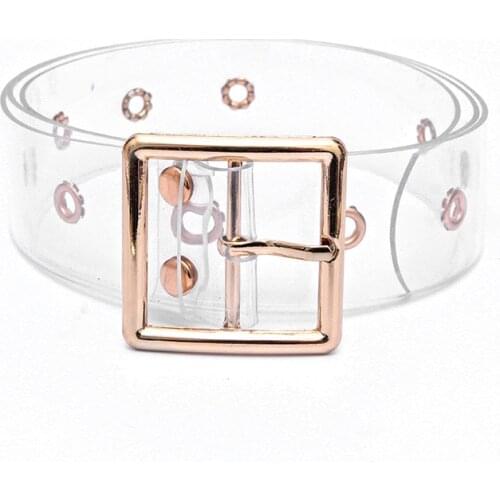 Heart Belts for Women Resin Cute Round Square Transparent Belt Jeans Dress Waist Strap Pin Buckle Harajuku Ladies PVC Clear Belt