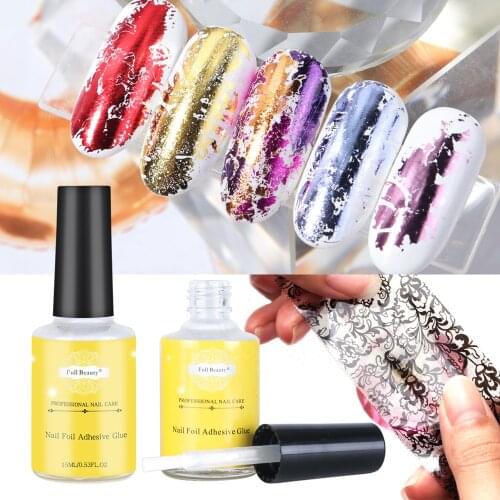 DIY Nail Glue For Transfer Foil Nail Sticker Adhesive Polish Gel Starry Paper Print Foils Wraps Nails Manicure Decorations
