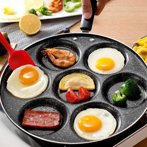 Four-hole Frying Pot Thickened Omelet Pan Non-stick Egg Pancake Steak Pan Cooking Egg Ham Pans Breakfast Maker