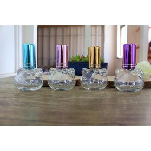 10ML Cute Transparent Glass CAT Glass Bottle Empty Spray Perfume Bottle 10PCS/LOT