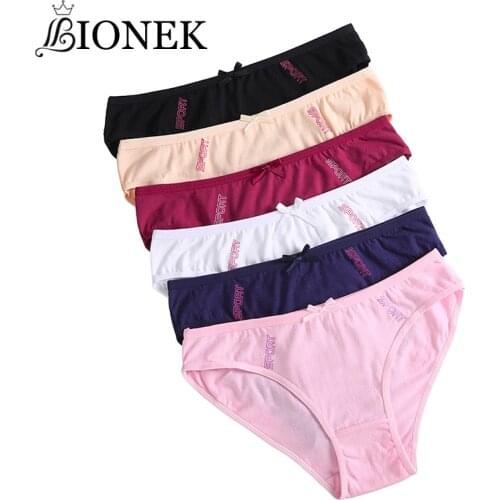 BIONEK Womens Underpants Soft Cotton Panties Stretch Panty Lingerie Female Underwear Knickers Low Rise Solid Color Girls Briefs