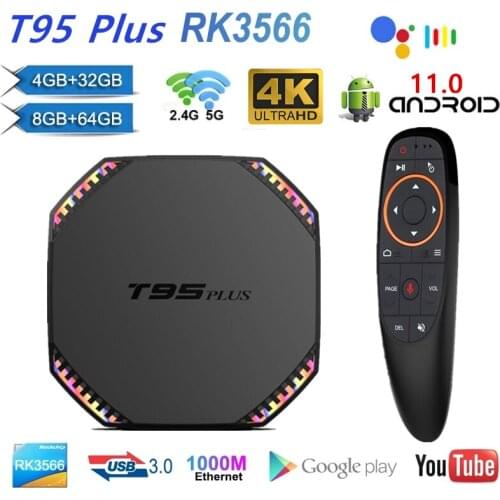T95 Plus TV Box Android 11 8GB RAM 64GB Rockchip RK3566 Support 4K Wifi 1000MLAN 4GB 32GB Media Player T95Plus TVBOX Set top box