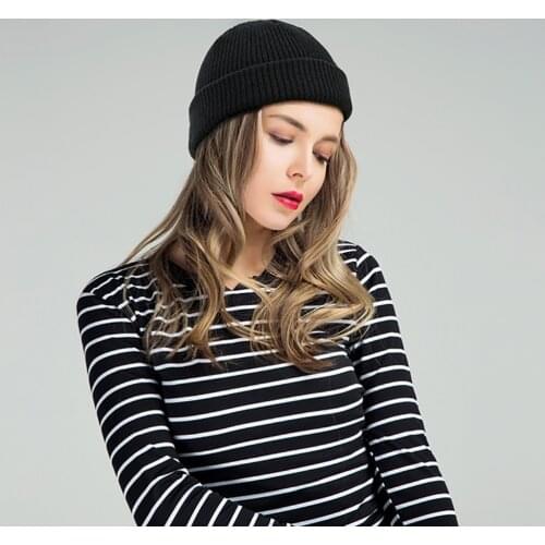 Knitted Hat Beanie Skullcap Sailor Cap Cuff Brimless Beanie Hat for Men Sailor Cap Cuff Brimless Retro Navy Style Beanie Hat