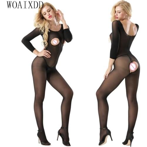 Womens Sexy Bodystocking with Straps Crotchless Body Stockings Teddies Dot Bra and Leggings Set Open Crotch Lingerie